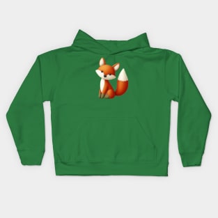 A cute fox in the style of a stitched toy Kids Hoodie